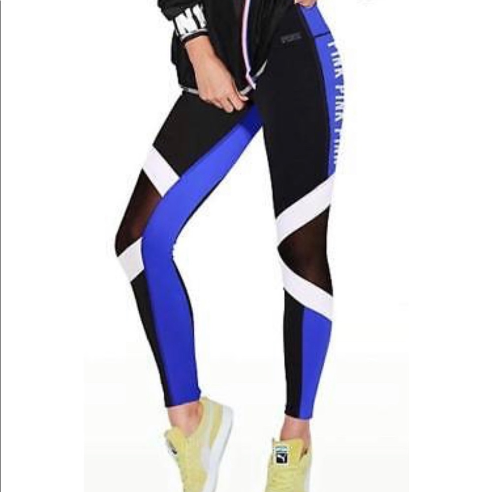 Victoria Secret PINK Blue Mesh Bonded Leggings
